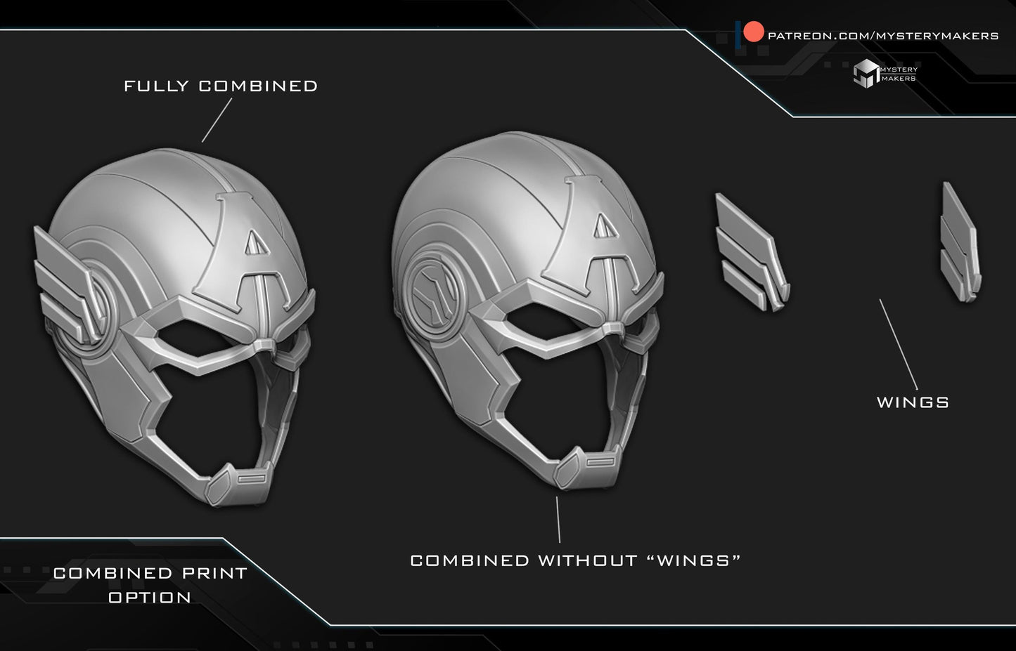 Captain America Helmet X-Men Cosplay Marvel Rivals Superhero Wearable Helmet 3D Printed Prop Costume Accessory Display Collectible Raw Print