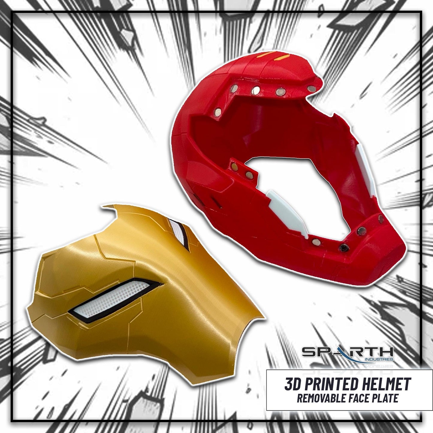 Marvel Rivals Iron Man Helmet 3D Mask Cosplay Prop Display Room Decor Superhero Gift Collector Fan Costume Piece Collectible Display Decor