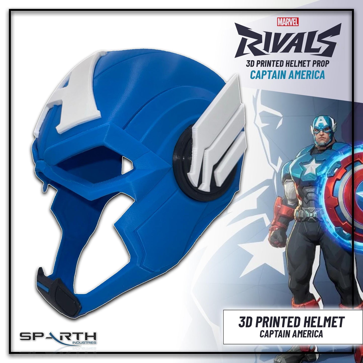 Captain America Helmet X-Men Cosplay Marvel Rivals Superhero Wearable Helmet 3D Printed Prop Costume Accessory Display Collectible Raw Print