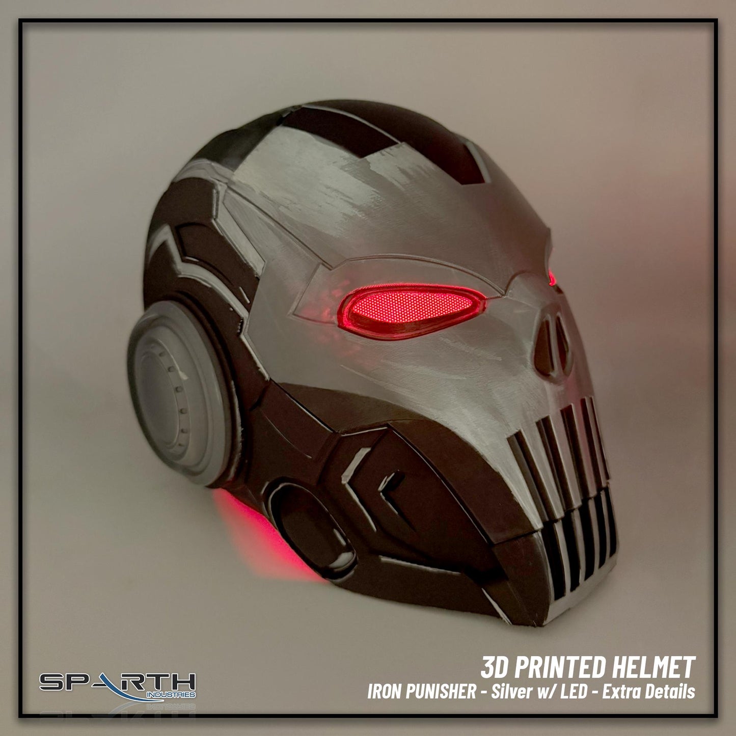 Marvel Iron Punisher 3D Printed Helmet Mask, Realistic Cosplay Accessory, Halloween Costume Gift for Fans