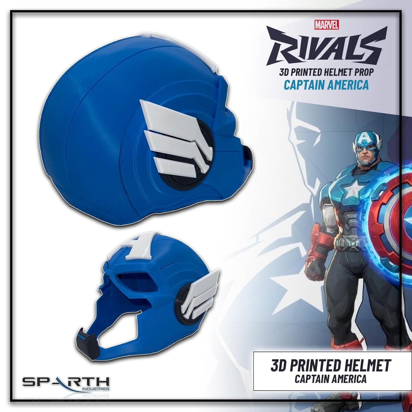 Captain America Helmet X-Men Cosplay Marvel Rivals Superhero Wearable Helmet 3D Printed Prop Costume Accessory Display Collectible Raw Print