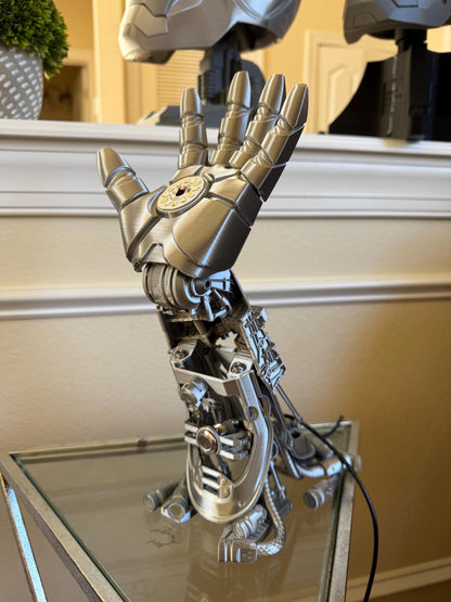 Iron Man Gauntlet Desk Lamp w/ LED kit Articulated 3D Printed Statue Kit Figure Model Decor Bedroom Table Light Lighting Lantern