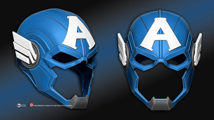Captain America Helmet X-Men Cosplay Marvel Rivals Superhero Wearable Helmet 3D Printed Prop Costume Accessory Display Collectible Raw Print