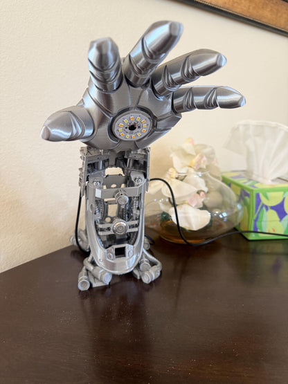 Iron Man Gauntlet Desk Lamp w/ LED kit Articulated 3D Printed Statue Kit Figure Model Decor Bedroom Table Light Lighting Lantern