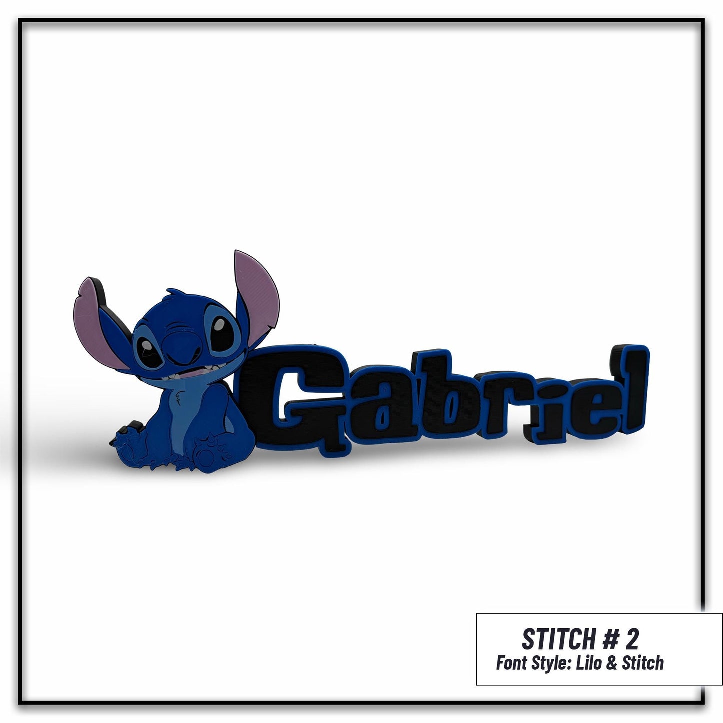 Personalized Stitch Angel Name Plate Sign, Custom Game Room & Nursery Decor, Unique Kids Gift