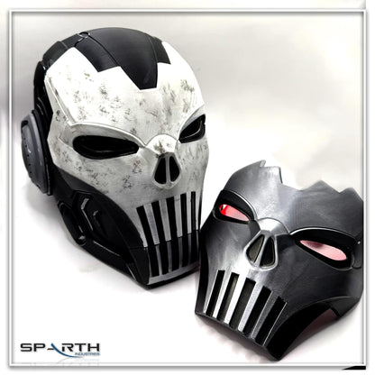 Marvel Iron Punisher 3D Printed Helmet Mask, Realistic Cosplay Accessory, Halloween Costume Gift for Fans