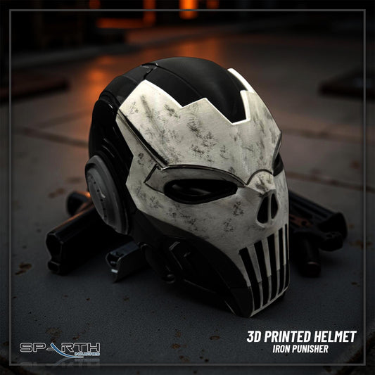 Marvel Iron Punisher 3D Printed Helmet Mask, Realistic Cosplay Accessory, Halloween Costume Gift for Fans